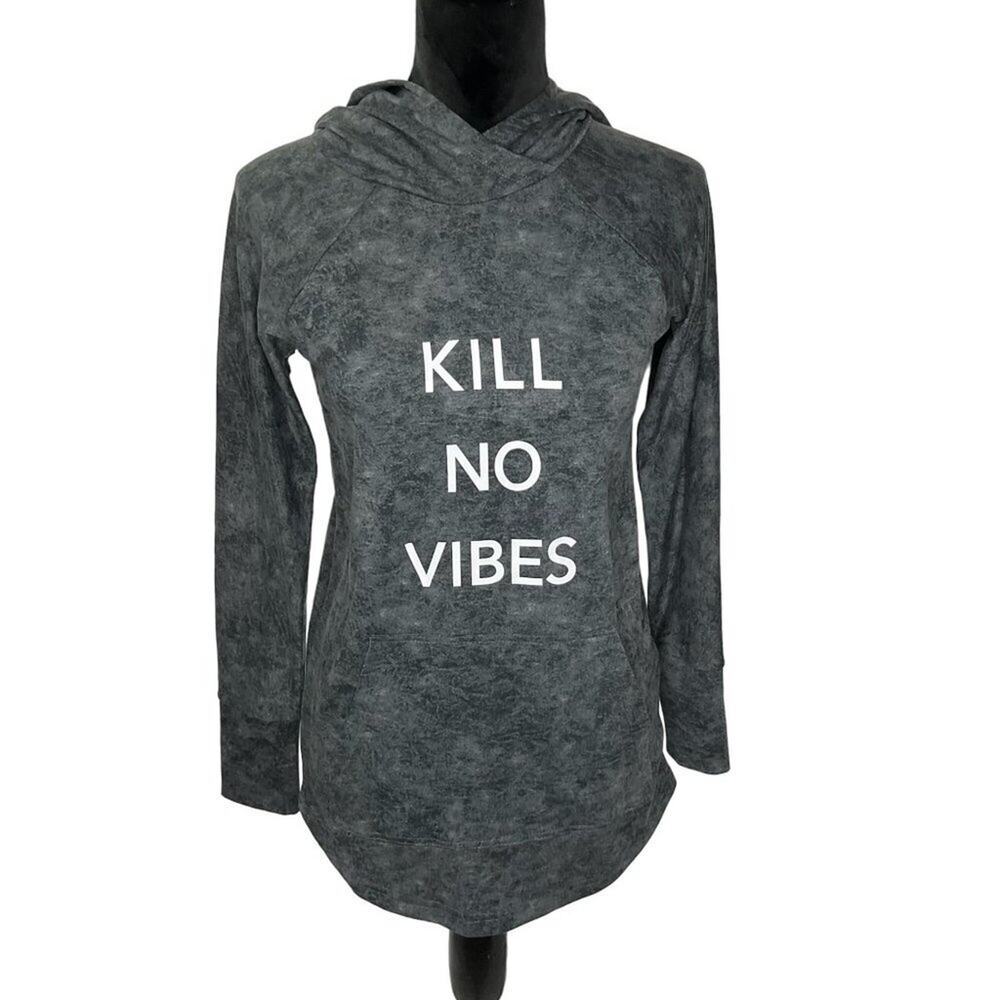 NWOT Lularoe Kill No Vibes Amber Lightweight Hooded Sweatshirt XS